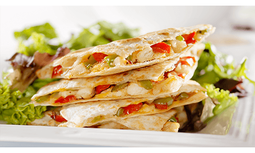 Chicken and vegetable quesadilla