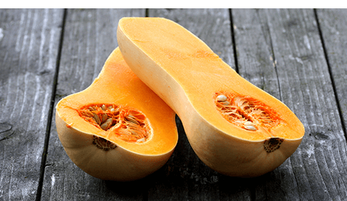 Squash cut in two pieces Squash cut in two pieces