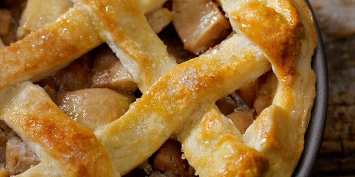 Closeup of an apple pie