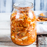 Mason jar full of kimchi