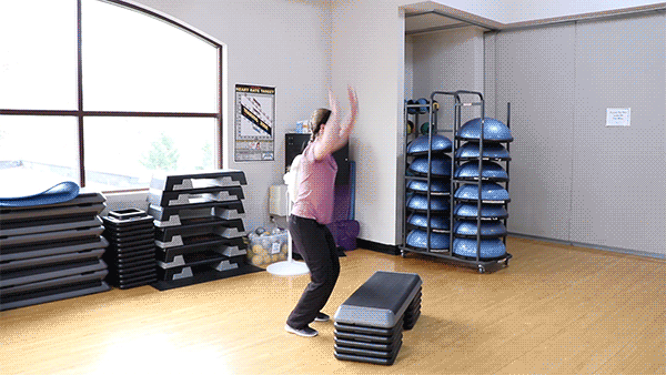 Person performing the Burpee with Step exercise