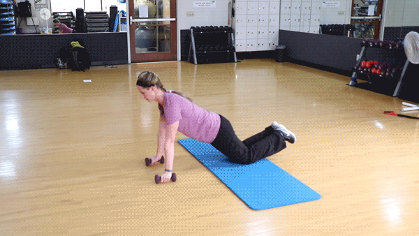Person performing the Renegade Row Push-Up exercise
