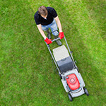 Man mowing the grass
