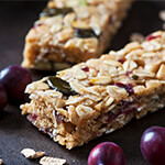 Two granola bars with dried cranberries