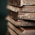 Closeup of a stack of chocolate bars