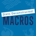 Infographic with text that says Diets Deconstructed: Macronutrients