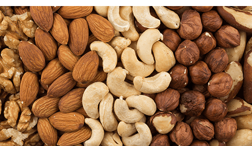 Closeup of a variety of raw nuts Closeup of a variety of raw nuts