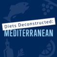 Infographic with text that says Diets Deconstructed: Mediterranean