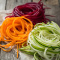 Spiralized zucchini, carrot and beets