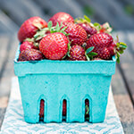 Basket of fresh strawberries
