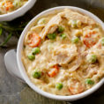 Bowl of Slow Cooker Chicken Pot Pie Stew