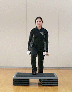 Front view of person performing Step Ups Exercise 