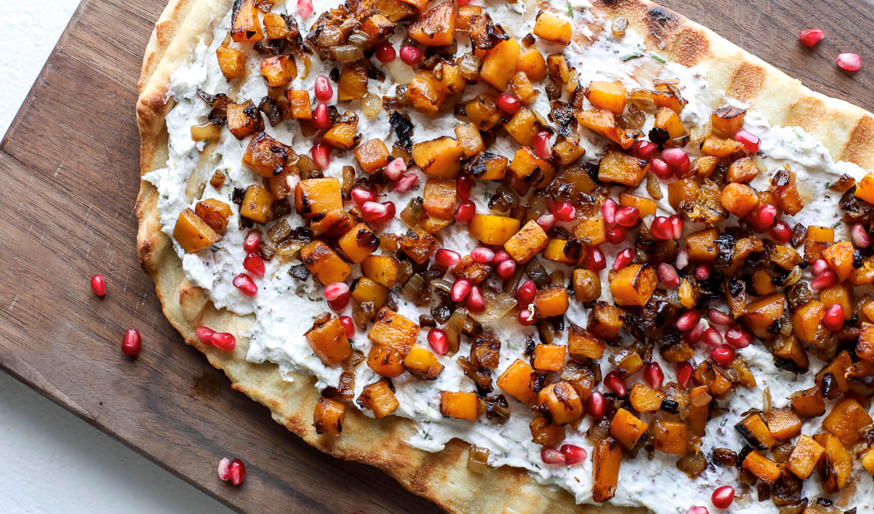 Grilled Butternut Squash & Goat Cheese Flatbread