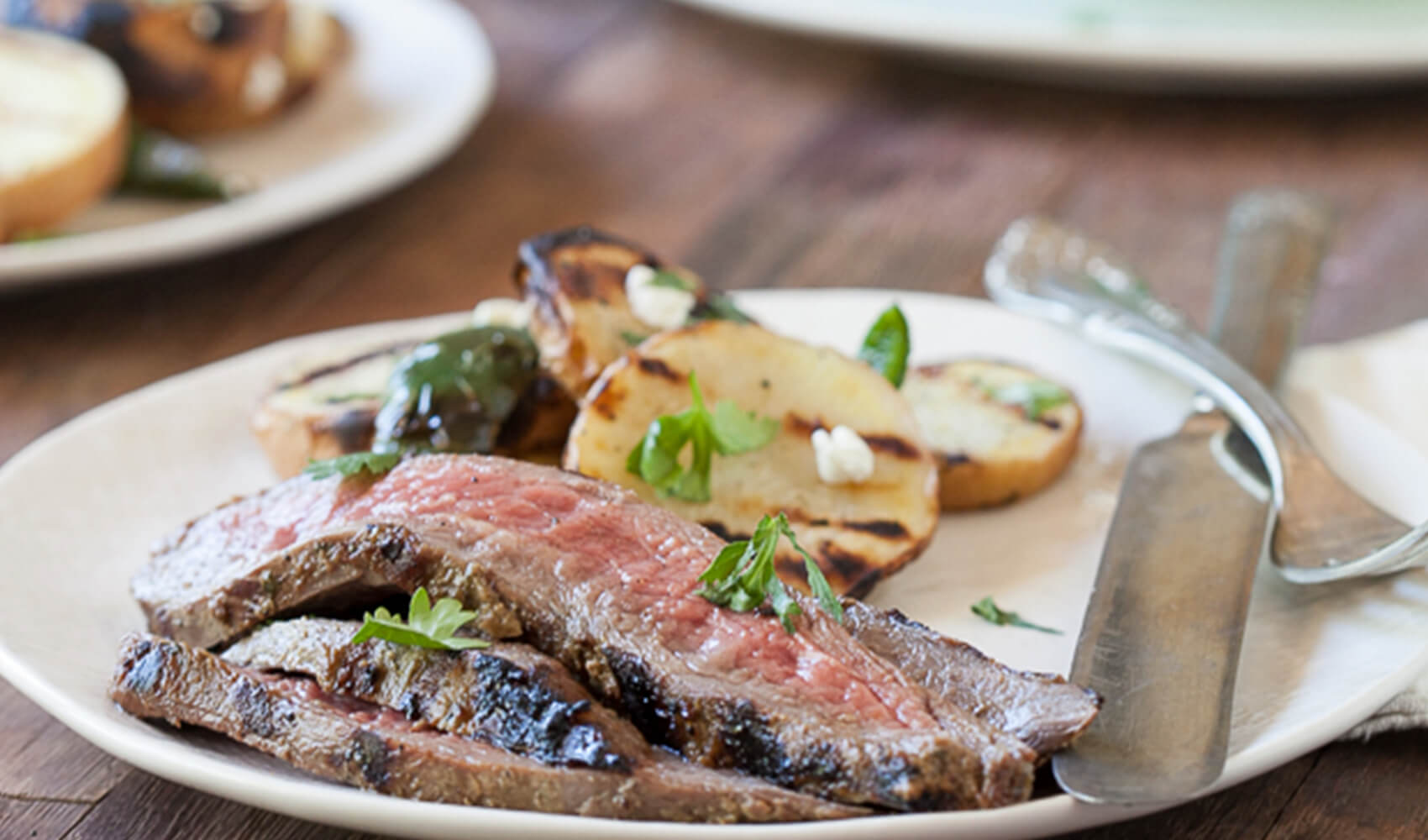 Grilled Flank Steak with Cilantro Balsamic Marinade