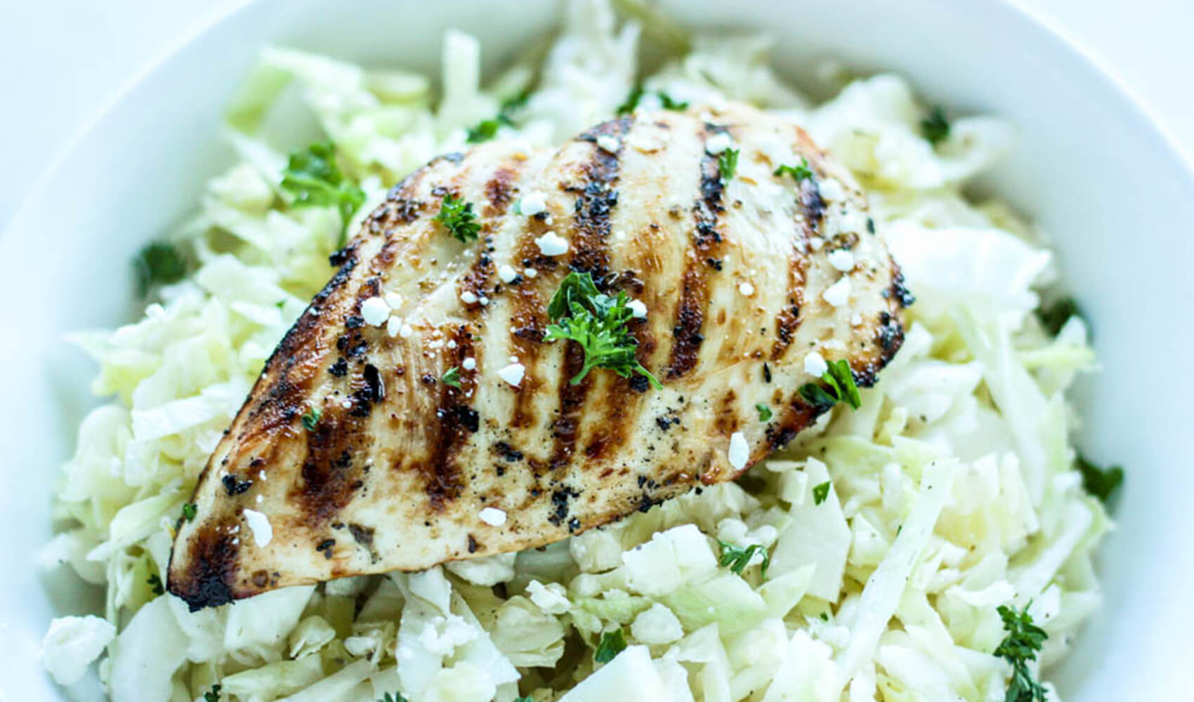 Grilled Greek Chicken and Easy Cabbage Slaw