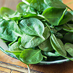 Close up of green spinach - folate