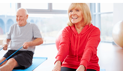 Older couple exercising Older couple exercising