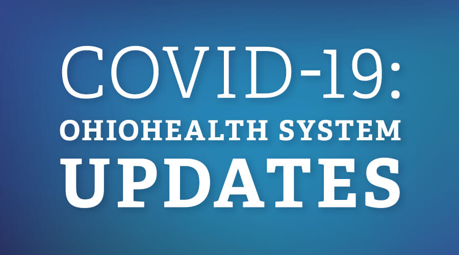Blue background with text that says COVID-19: OhioHealth System Updates