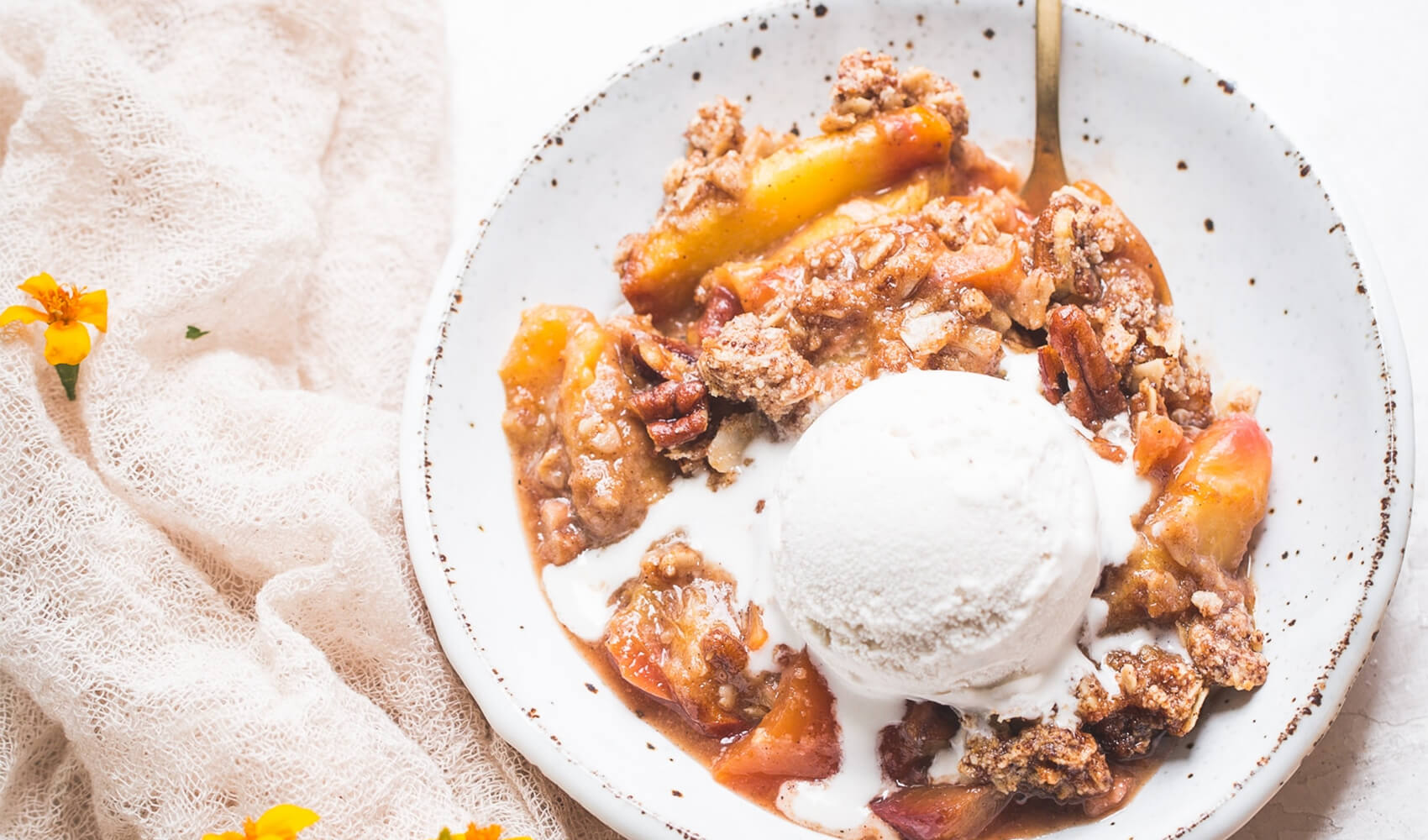 Gluten-Free + Vegan Peach Crisp