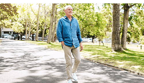 Man walking outside Man walking outside