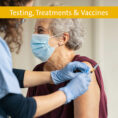 Older woman receiving vaccine with face mask on