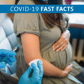 Pregnant person receiving COVID-19 vaccine shot