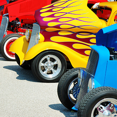 Antique car show close up of cars