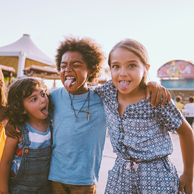 Group of kids at a festival