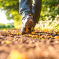 Person walking outside on nature trail