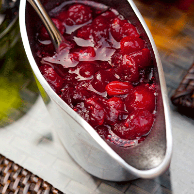 Close up of Canberry sauce served in a bowl