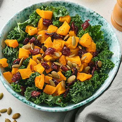close up of kale and assorted vegetables