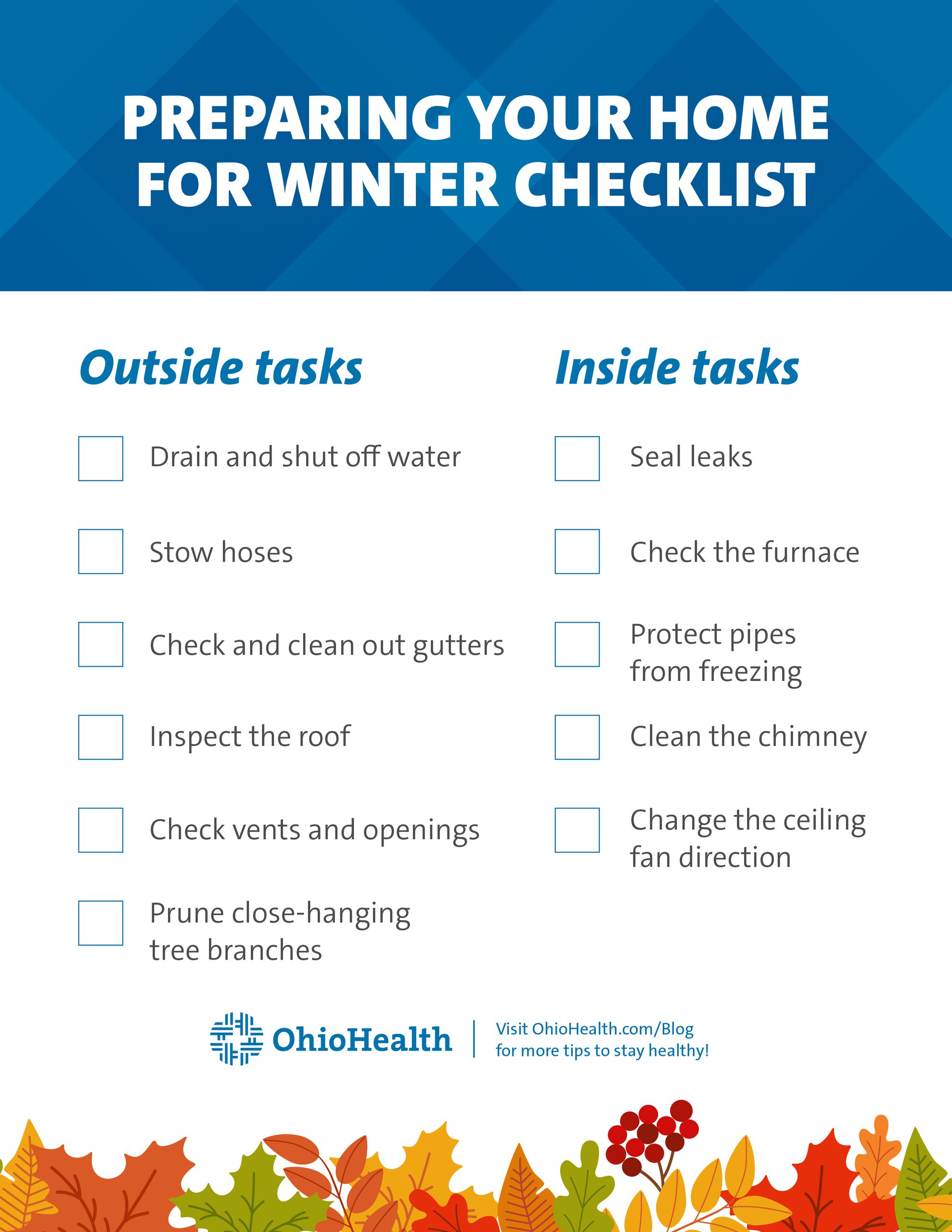 Preparing your home for Winter checklist