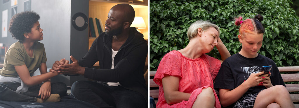 parents talking to children