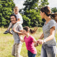 Family taking a walk together