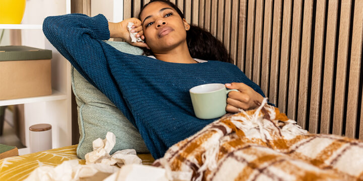 College female sick in dorm room