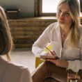 Woman talking to a professional therapist