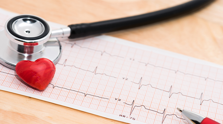 Heart test printed out with stethoscope