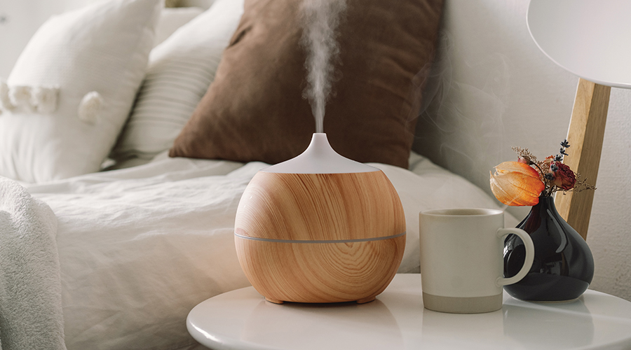 Humidifier on end table