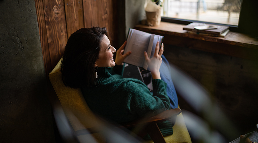 Woman reading a book