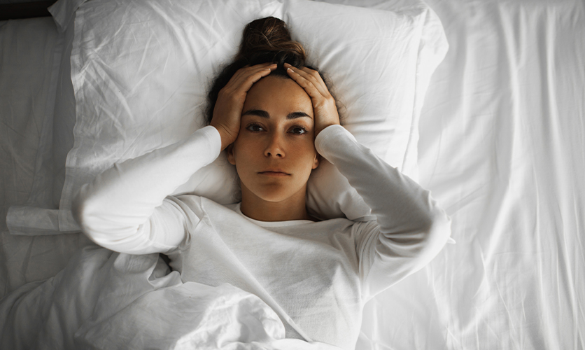 woman not able to sleep