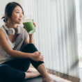 Woman having a smoothie after workout