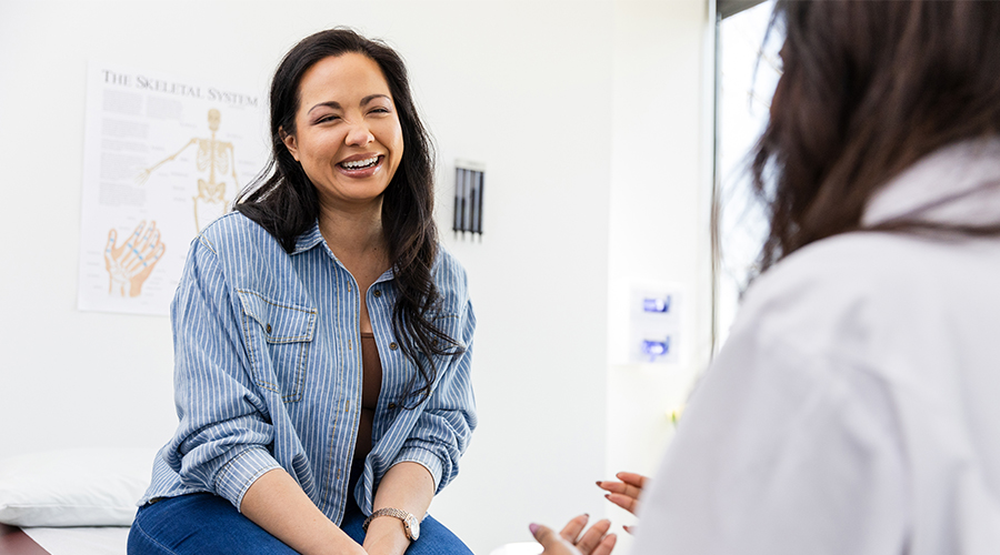 Woman at her doctor's office