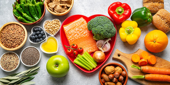 Assorted healthy foods